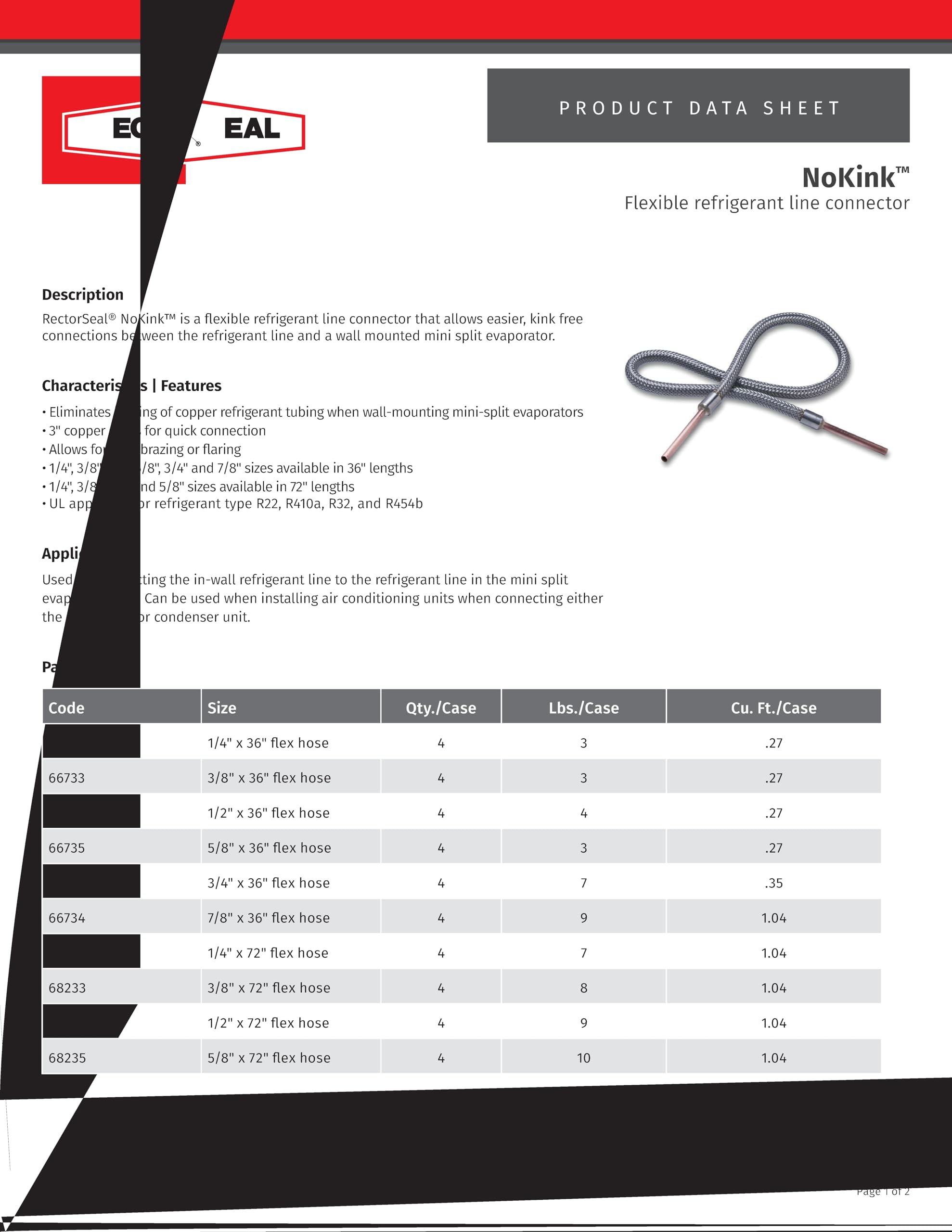 RectorSeal NoKink 66734 Flexible Refrigerant Line, No Kinking